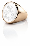 Siegelring signet ring Oval Rosé weiss